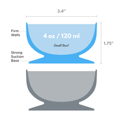 IncrediBowls with Super Grip | 100% Silicone | Small | 2 CT | Blue Grey