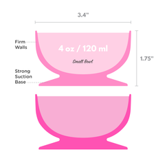 IncrediBowls with Super Grip | 100% Silicone | Small | 2 CT | Light and Dark Pink