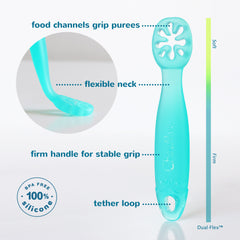 FlexiDip Baby Learning Utensil | 2 CT | Blue Grey