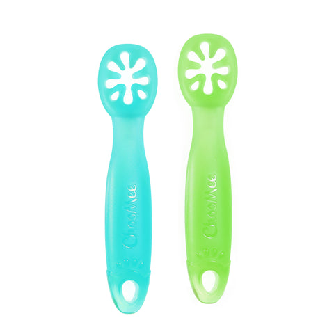 FlexiDip Baby Learning Utensil | 2 CT | Aqua Green