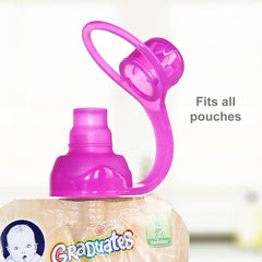 SoftSip Food Pouch Silicone Tops - 2 CT | Red Purple