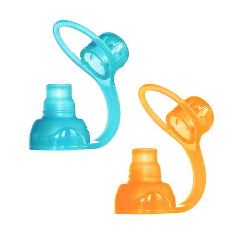 SoftSip Food Pouch Silicone Tops - 2 CT | Orange Aqua